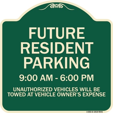 Designer Series-Future Resident Parking 9:00 To 6:00 Green